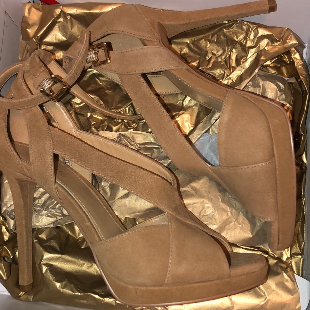 Michael Kors Suede Becky Ankle Strap Heel